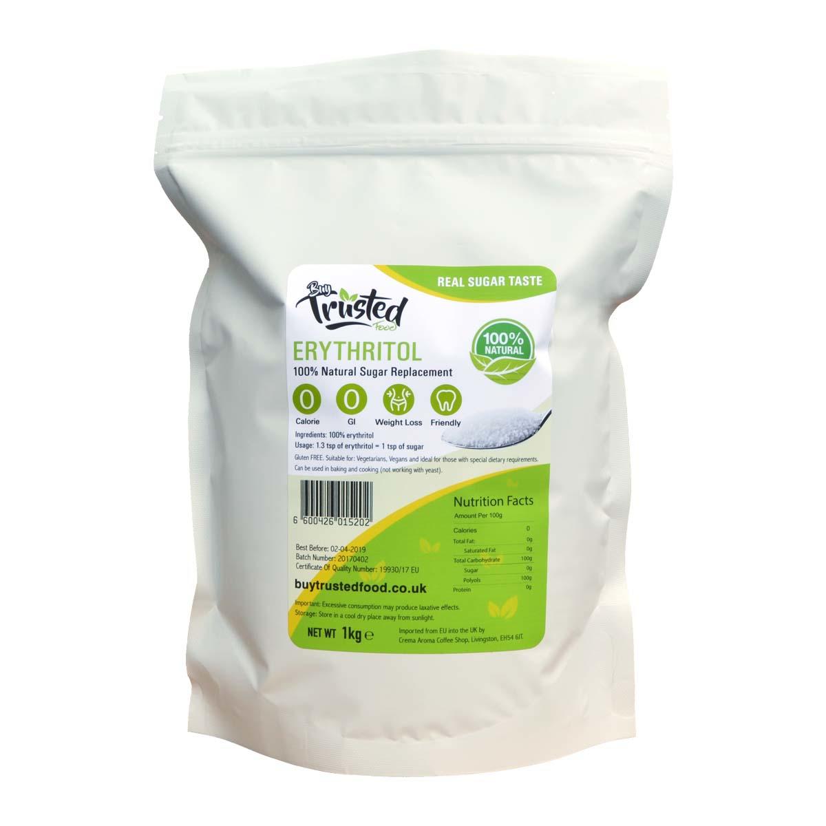 Erythritol 1kg - ZERO Calorie 100% Natural Sugar Replacement image 1