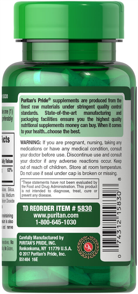 Puritan Pride Magnesium 250 mg 100 Tab image 2