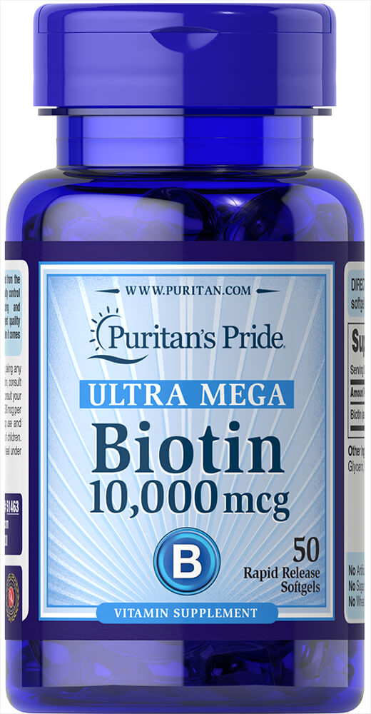 Puritan’s Pride Ultra Mega Biotin 10,000 MCG 50 Caps image 0