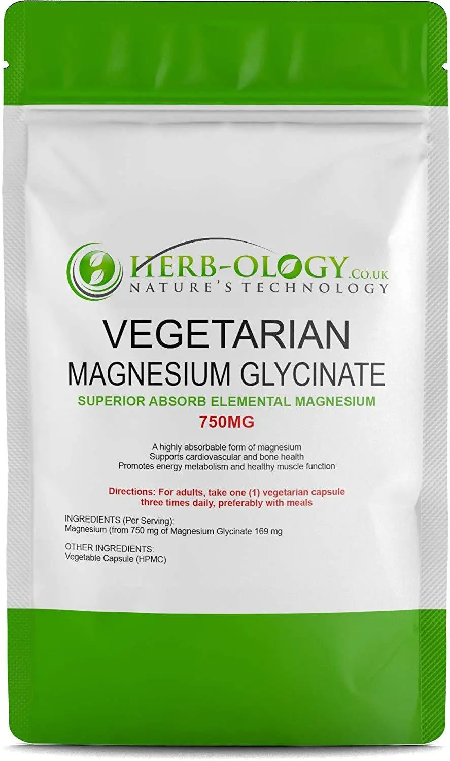 Magnesium Glycinate 750 mg High Absorb Vegetarian 30 Caps image 0