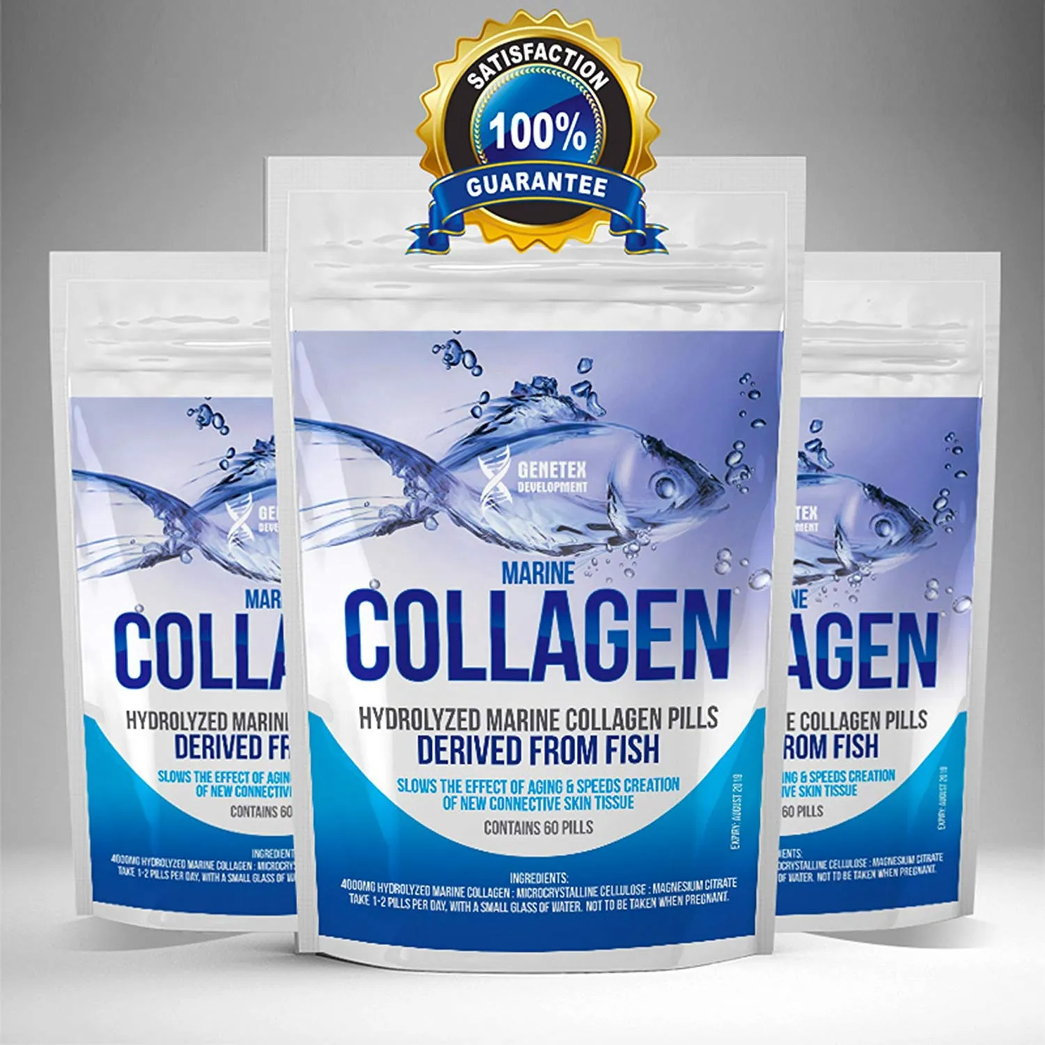 Genetex Development Hydrolyzed Marine Collagen 60 Tablets image 0