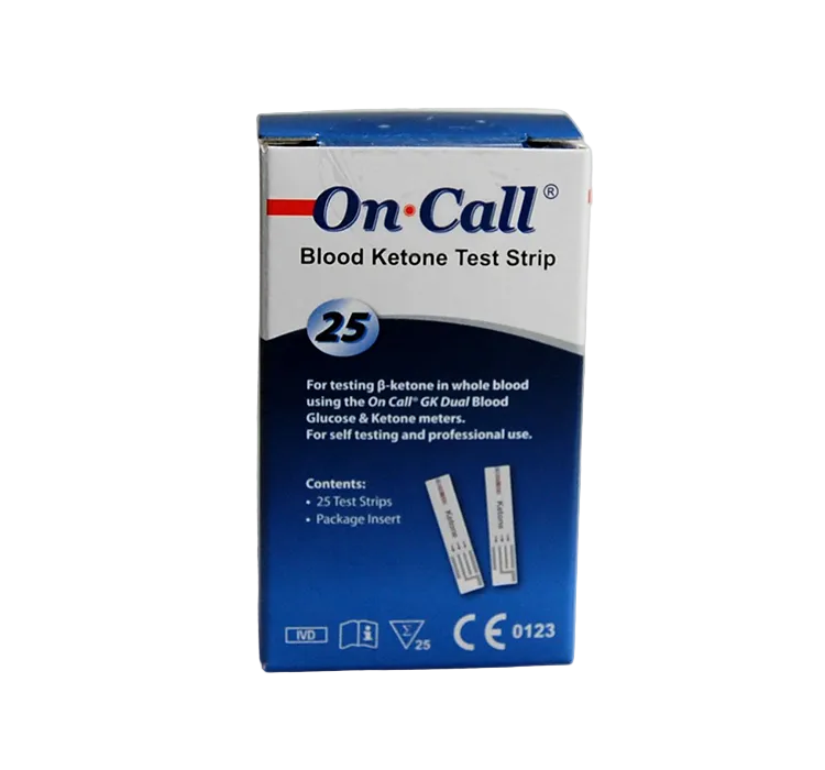25 Blood Ketone Test Strips for the On call Ketone Meter Monitor image 0