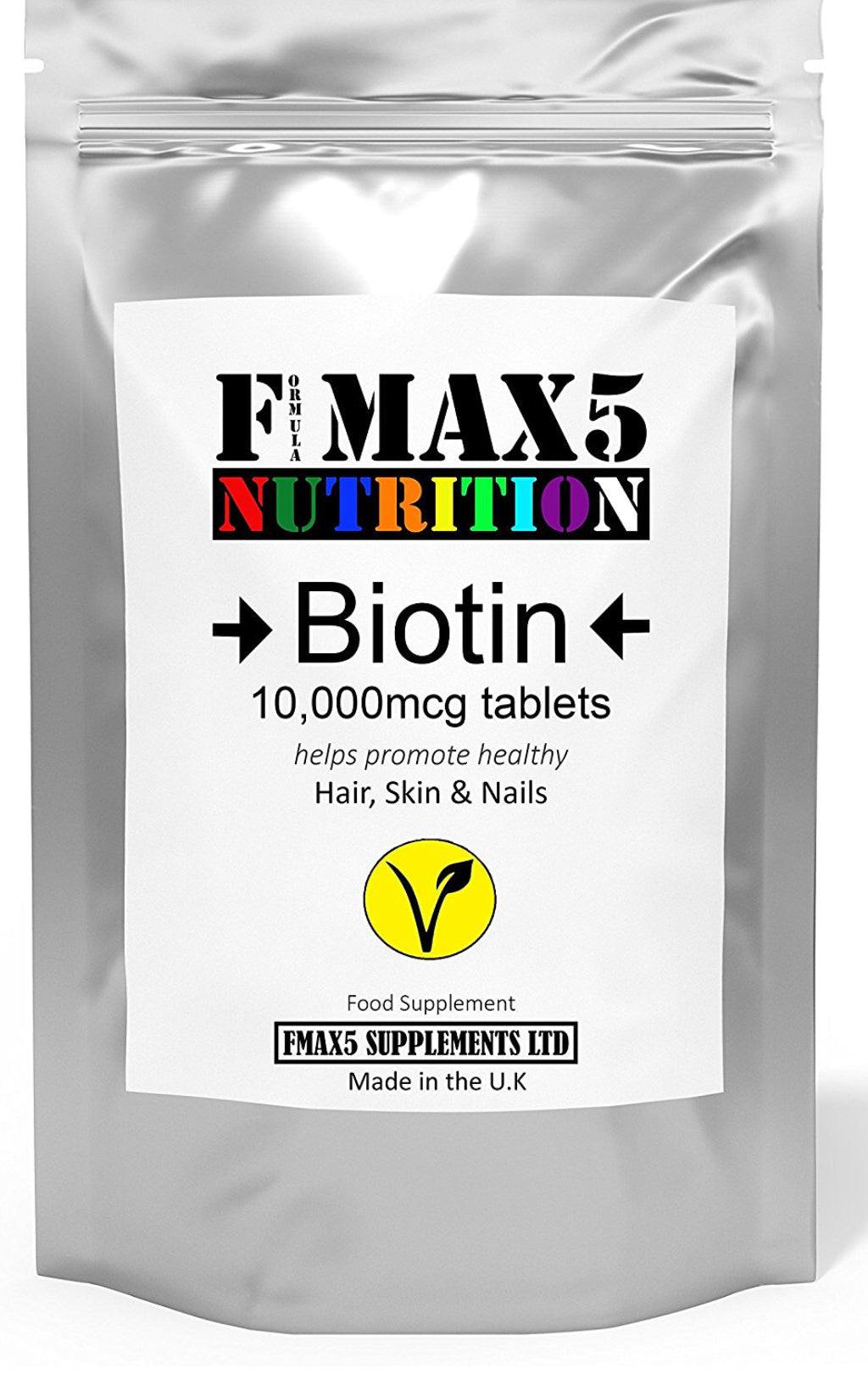 Biotin 10,000MCG by FMax5 Supplements (90 Tablets) - Keto Pakistan
