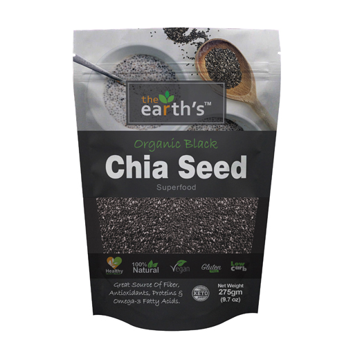 Earth Organic Black Chia Seeds 275gm image 0