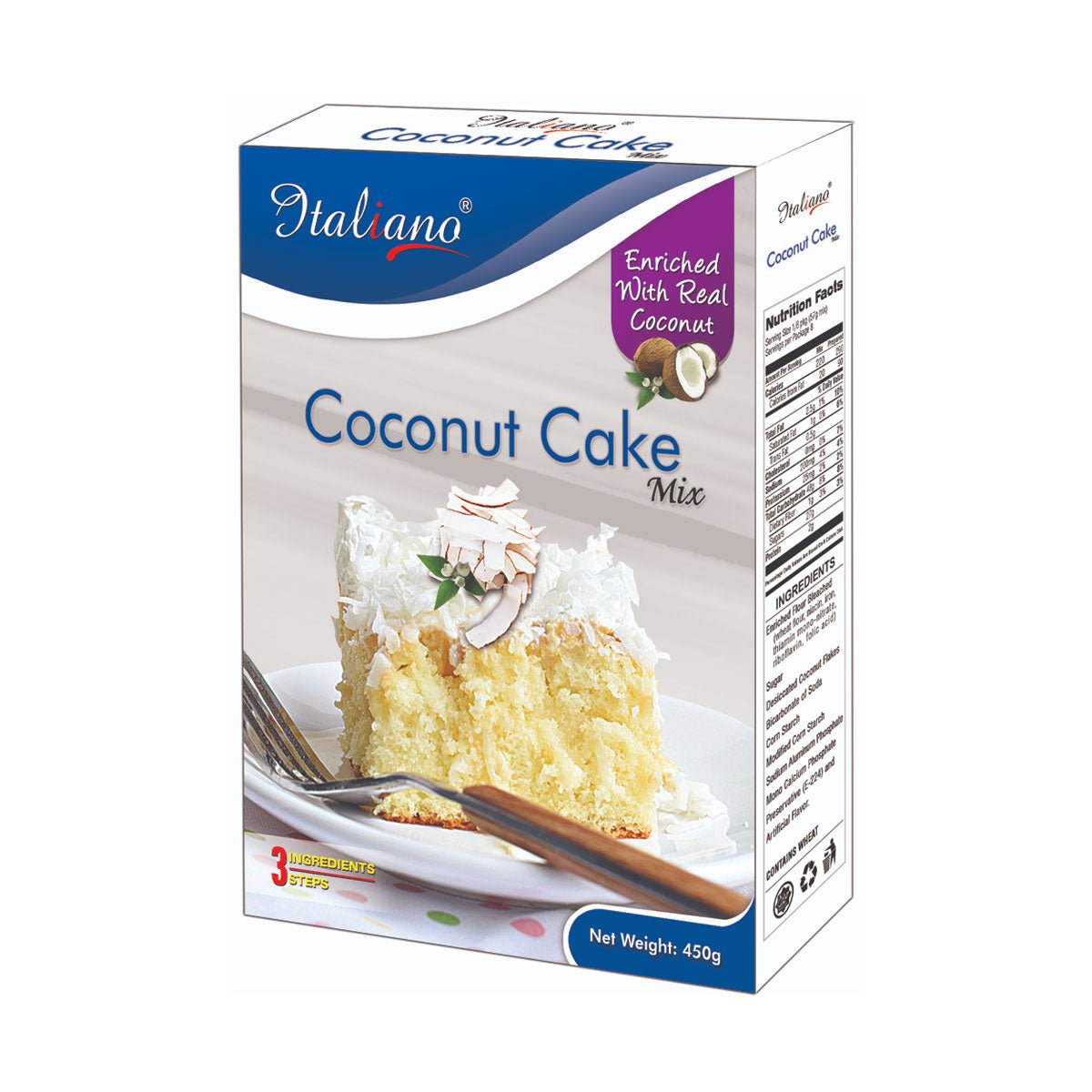 Italiano Coconut Cake Mix 450gm - Keto Pakistan