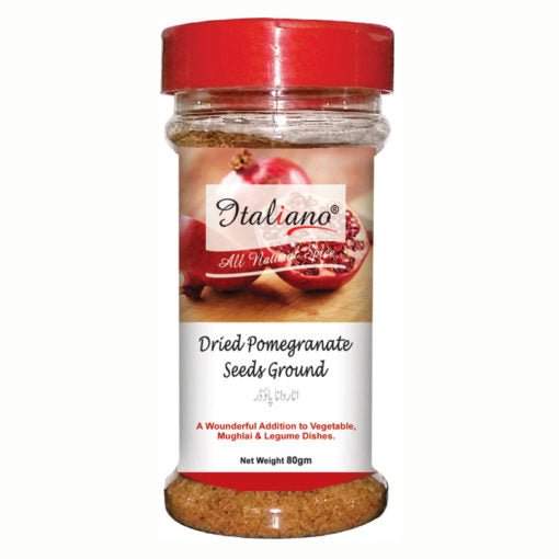 Italiano Pomeg Seeds Dried (anardana) Powder 80gm - Keto Pakistan
