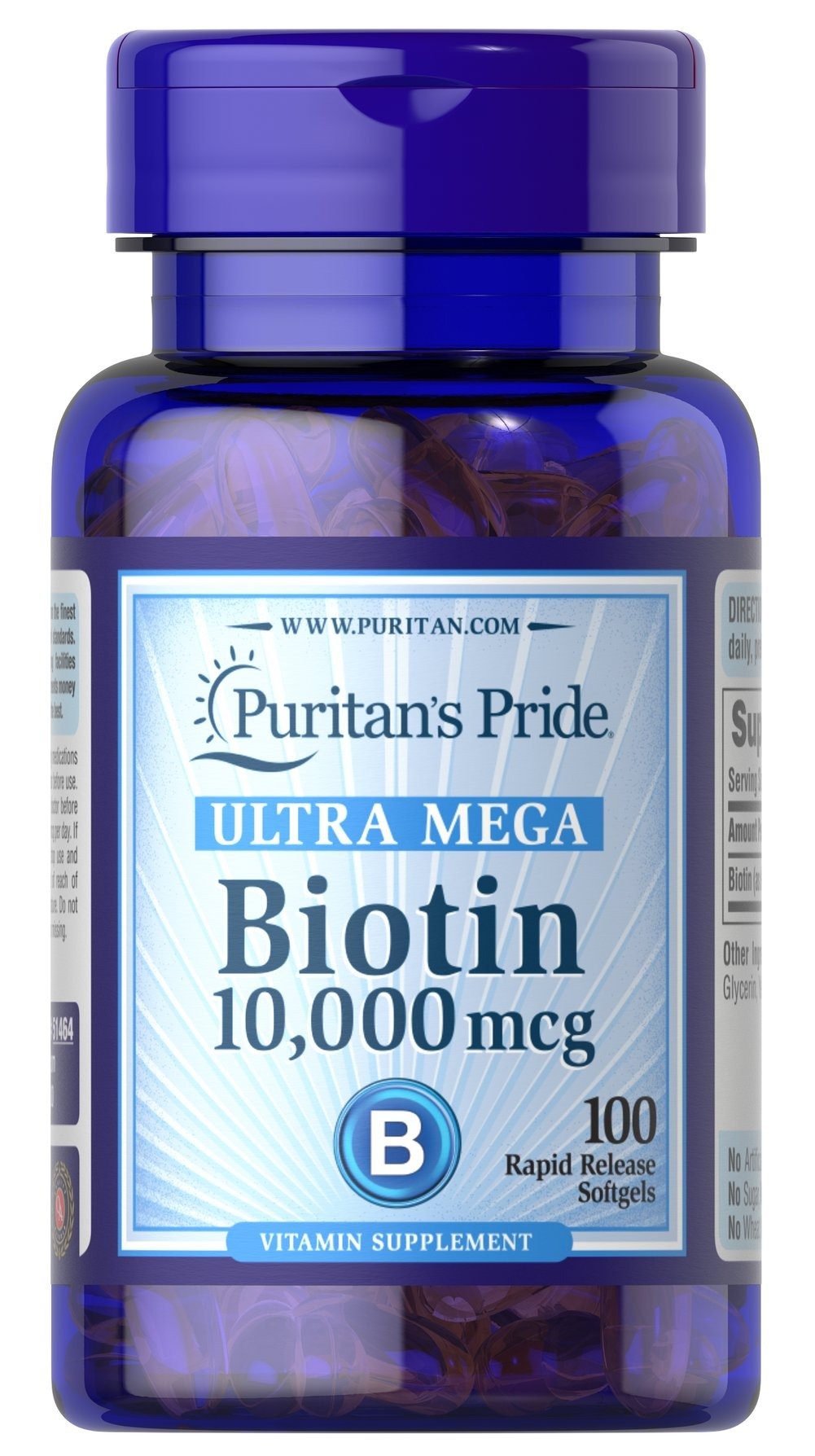 Puritan's Pride Biotin 10,000 mcg 100 Softgels - Keto Pakistan