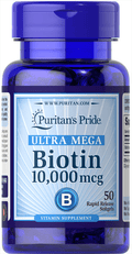 Puritan’s Pride Ultra Mega Biotin 10,000 MCG 50 Caps - Keto Pakistan
