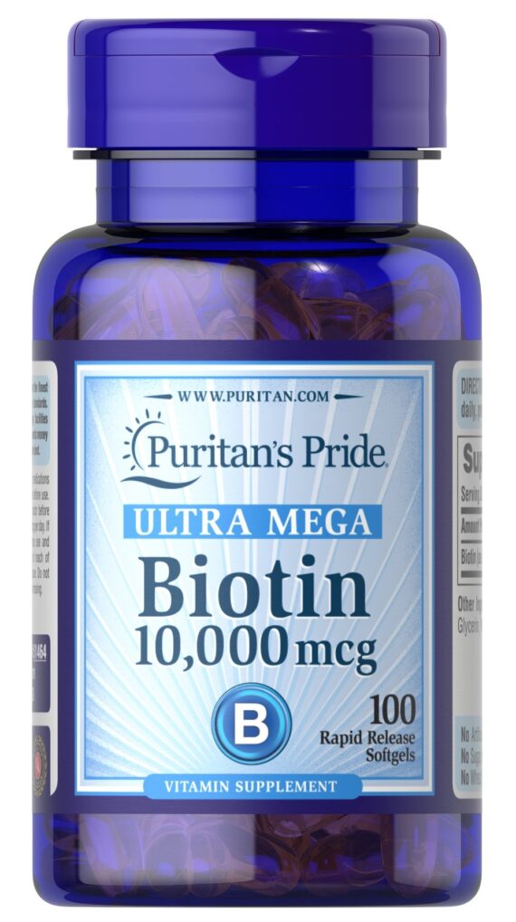 Puritan's Pride Biotin 10,000 mcg 100 Softgels
